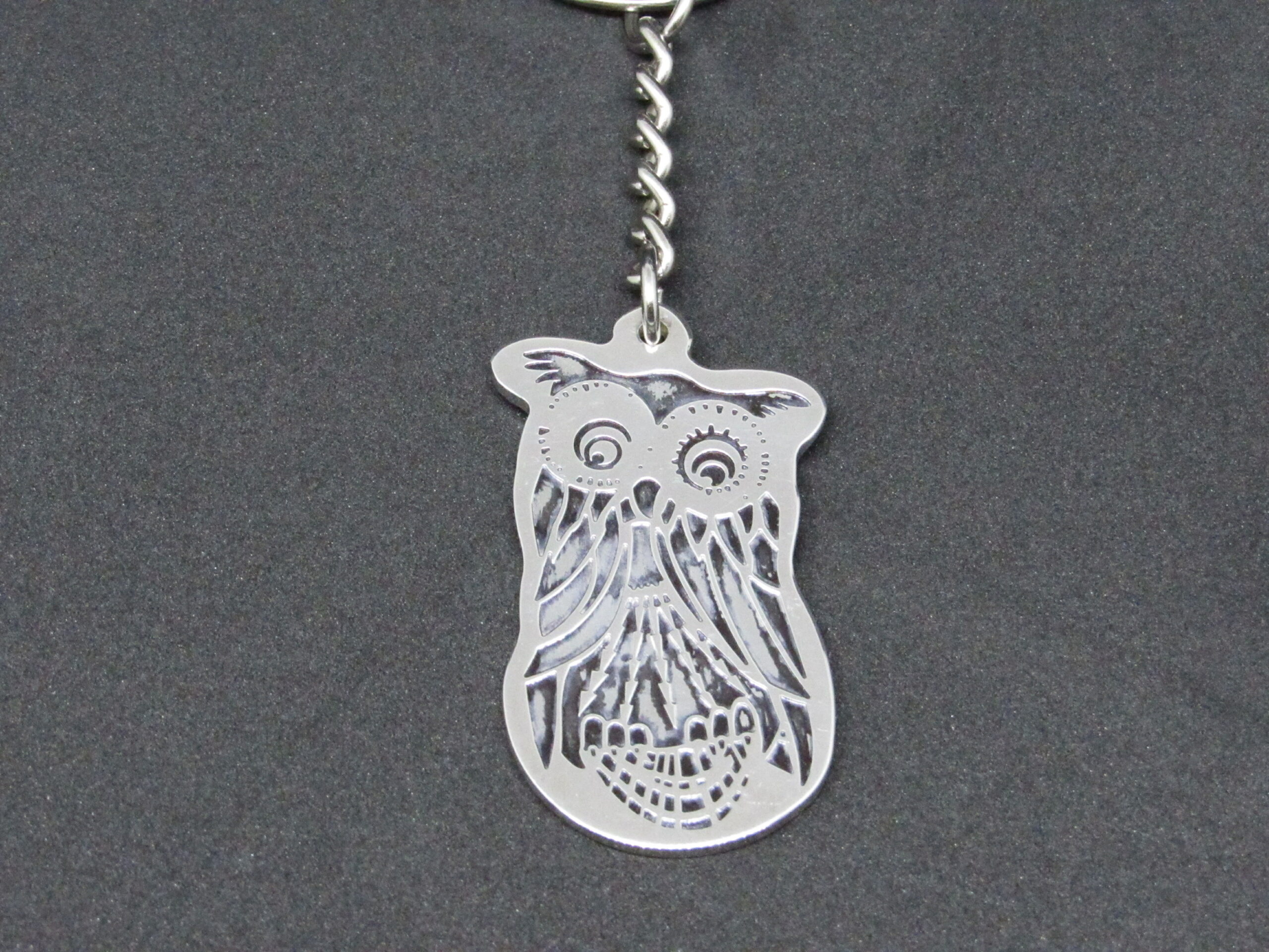 Porte-clés Argenté En Forme De Chouette - 24 X 10 Mm - Design Mignon Et Moderne