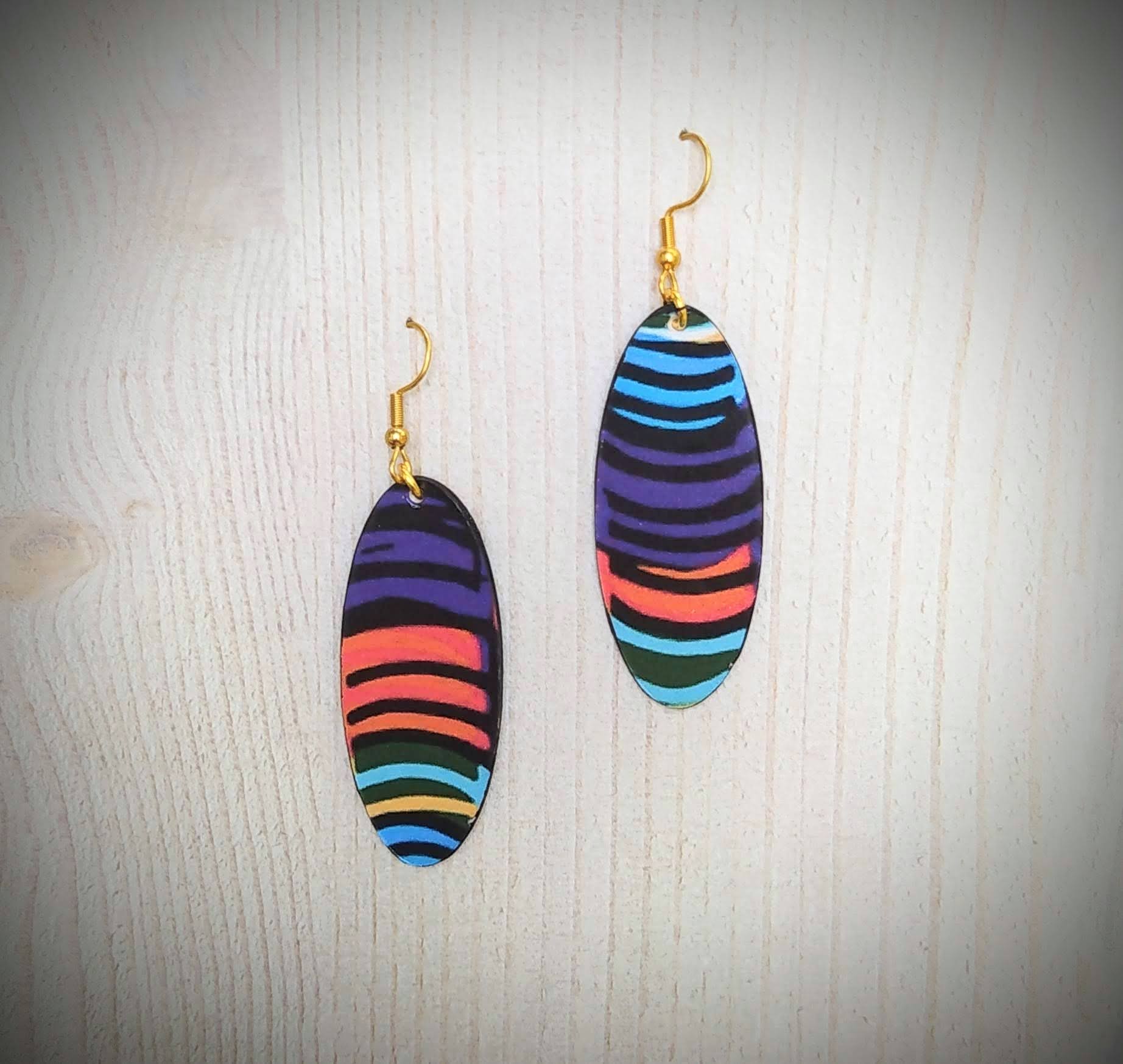 Boucles Miami en papier glacé vagues multicolores