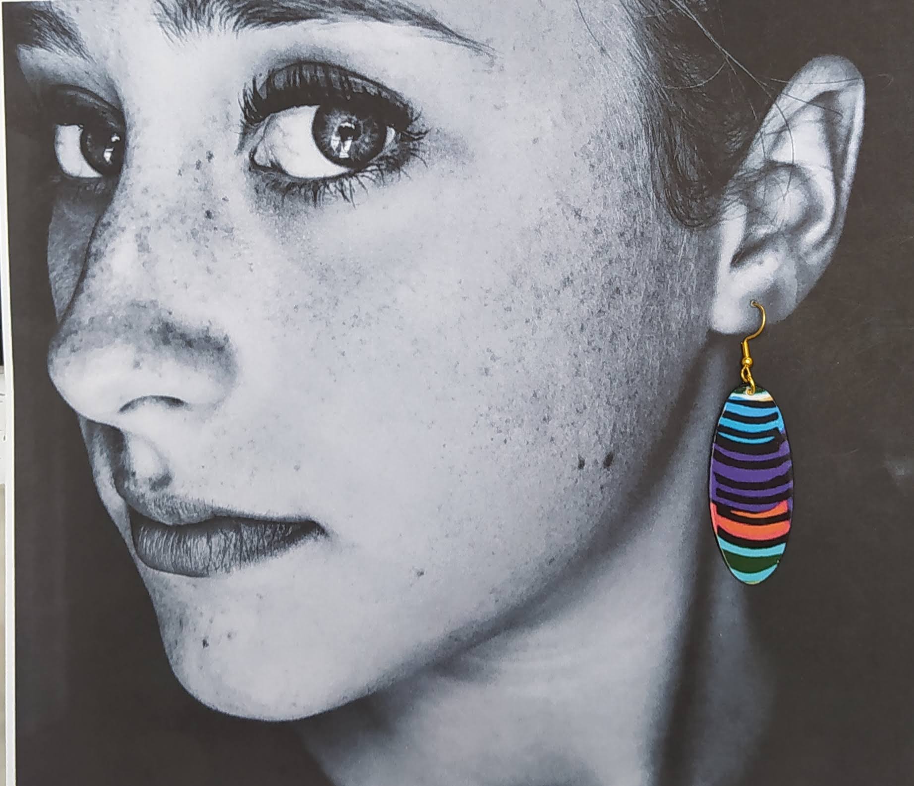 Boucles Miami en papier glacé vagues multicolores – Image 2